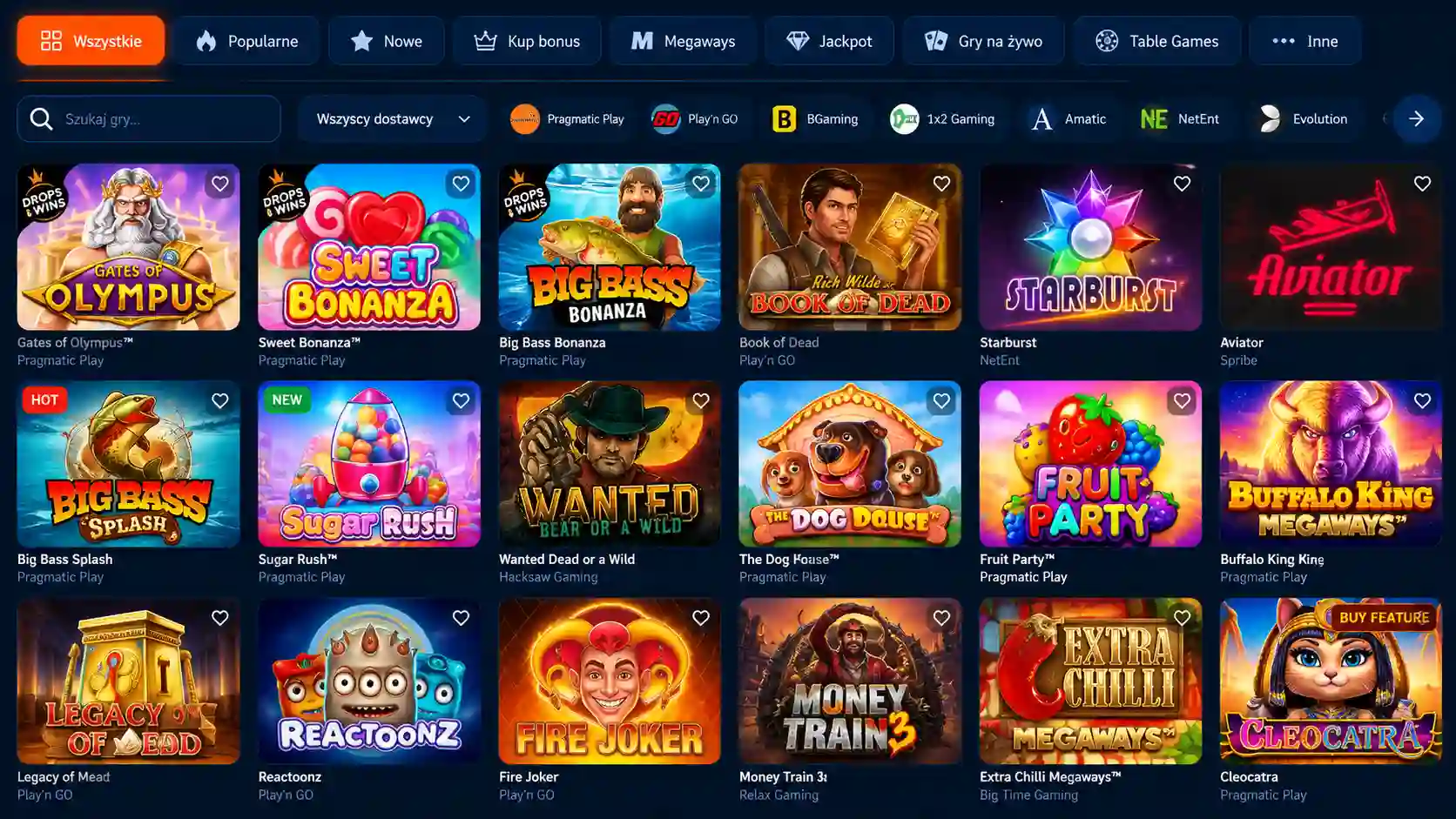 Lobby gier kasynowych Mostbet – sloty, Pragmatic Play, NetEnt, Aviator
